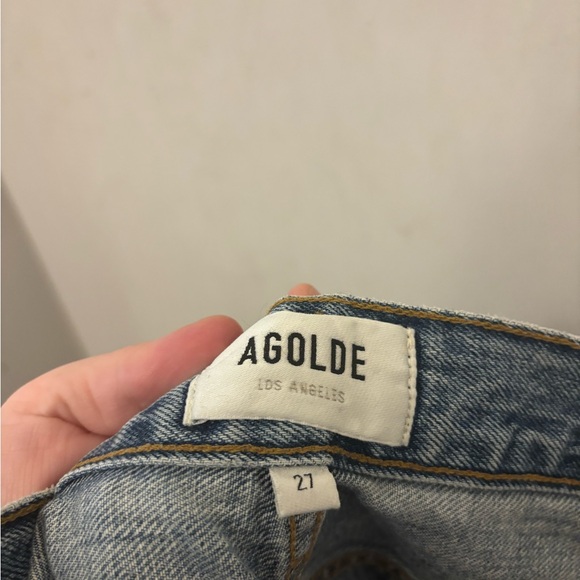 AGOLDE Ren High Rise Wide Leg Jeans Size 27 100% Organic Cotton Blue Denim Jean - Picture 4 of 9